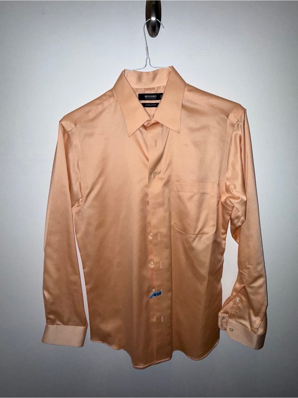 Murano Men's Peach Satin Dress Shirt